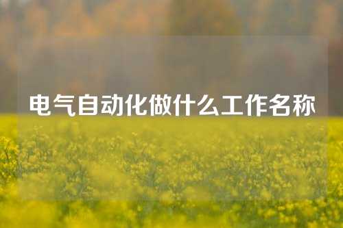 电气自动化做什么工作名称