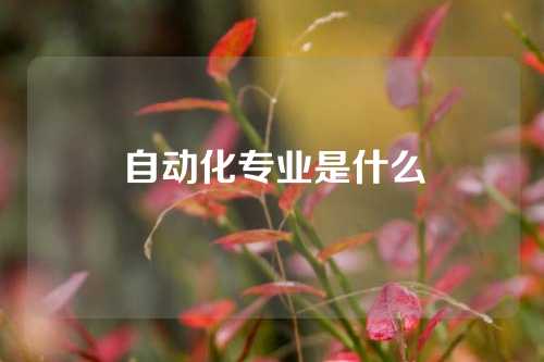 自动化专业是什么