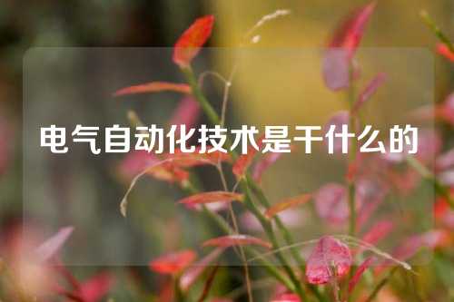 电气自动化技术是干什么的
