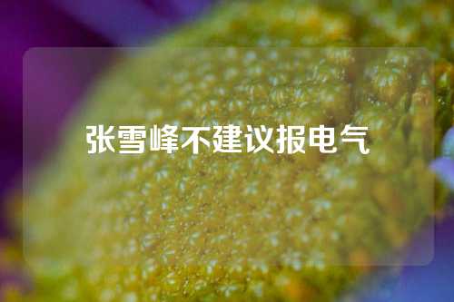 张雪峰不建议报电气