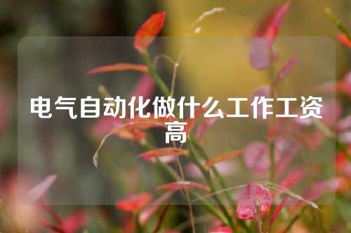 电气自动化做什么工作工资高