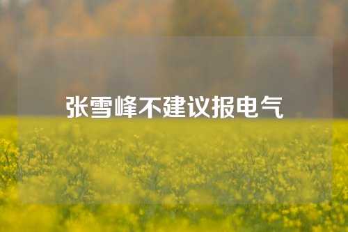张雪峰不建议报电气