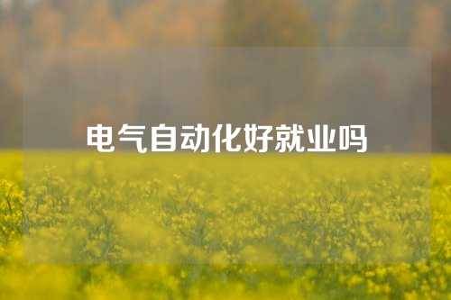 电气自动化好就业吗
