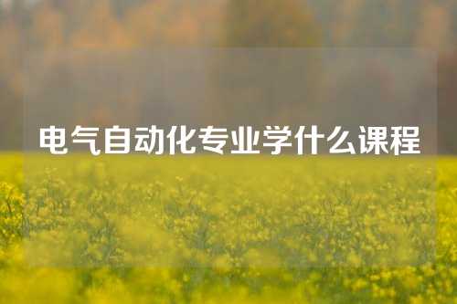 电气自动化专业学什么课程