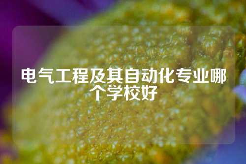 电气工程及其自动化专业哪个学校好