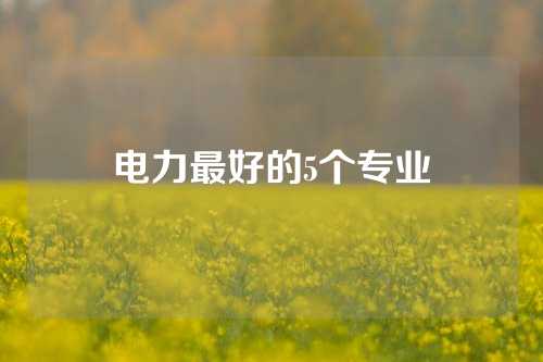 电力最好的5个专业