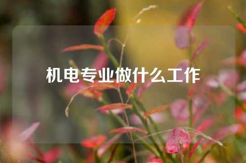 机电专业做什么工作