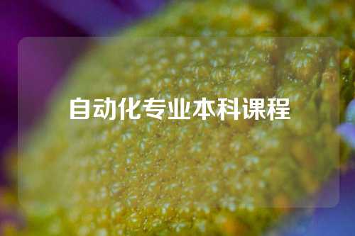 自动化专业本科课程