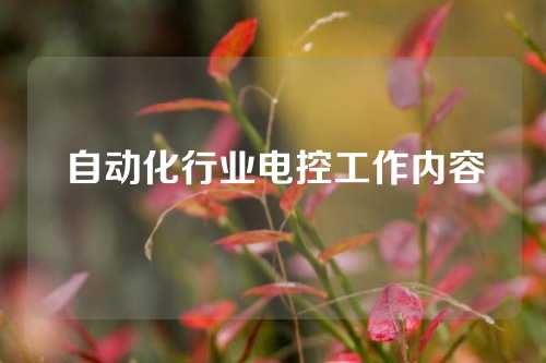 自动化行业电控工作内容
