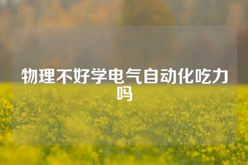 物理不好学电气自动化吃力吗