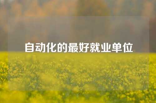 自动化的最好就业单位