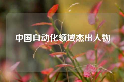 中国自动化领域杰出人物