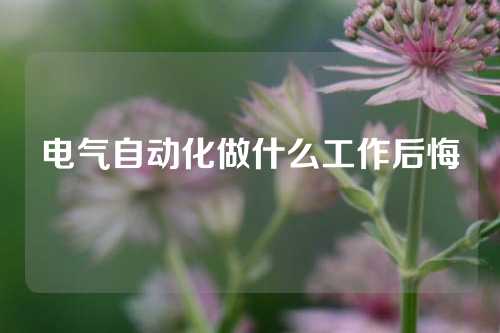 电气自动化做什么工作后悔