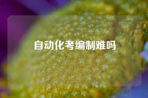 自动化考编制难吗