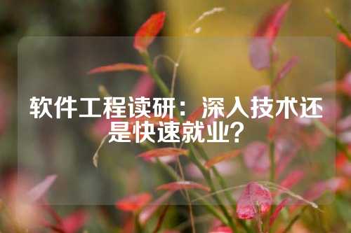 软件工程读研：深入技术还是快速就业？