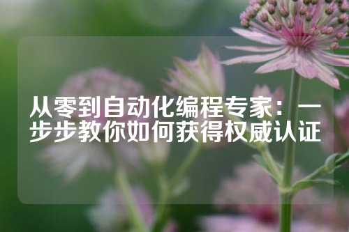 从零到自动化编程专家：一步步教你如何获得权威认证