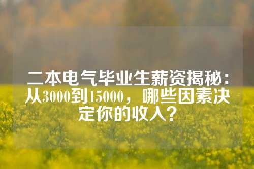 二本电气毕业生薪资揭秘：从3000到15000，哪些因素决定你的收入？