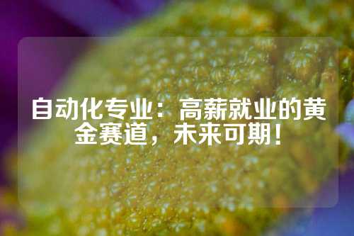 自动化专业：高薪就业的黄金赛道，未来可期！
