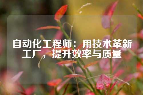 自动化工程师:用技术革新工厂,提升效率与质量