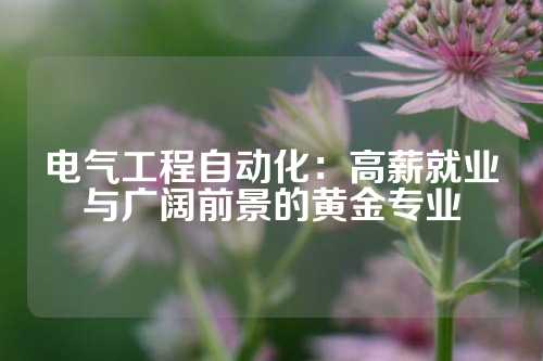 电气工程自动化：高薪就业与广阔前景的黄金专业