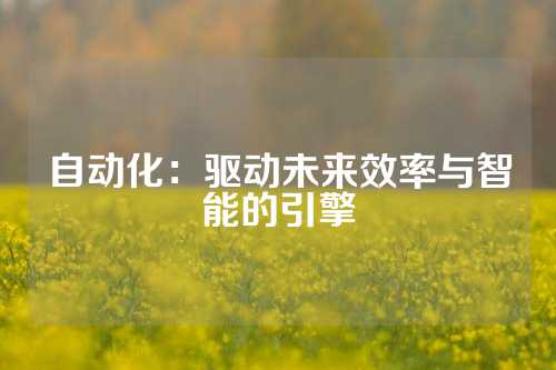 自动化：驱动未来效率与智能的引擎