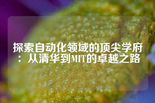 探索自动化领域的顶尖学府:从清华到MIT的卓越之路