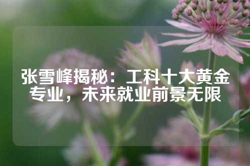 张雪峰揭秘：工科十大黄金专业，未来就业前景无限