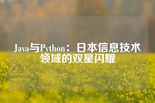 Java与Python：日本信息技术领域的双星闪耀