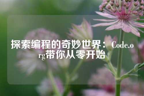 探索编程的奇妙世界：Code.org带你从零开始