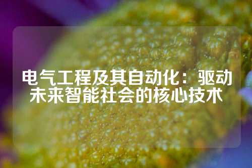 电气工程及其自动化：驱动未来智能社会的核心技术