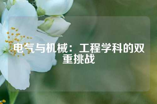 电气与机械：工程学科的双重挑战