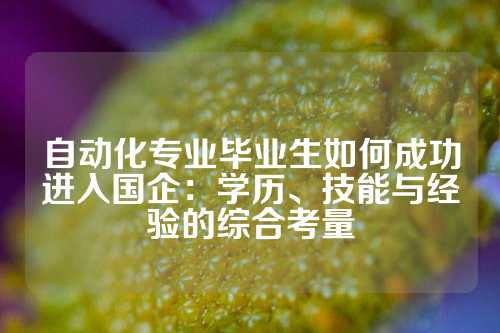 自动化专业毕业生如何成功进入国企：学历、技能与经验的综合考量
