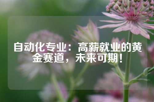 自动化专业：高薪就业的黄金赛道，未来可期！