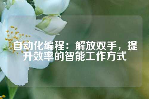 自动化编程:解放双手,提升效率的智能工作方式
