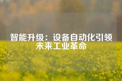 智能升级：设备自动化引领未来工业革命