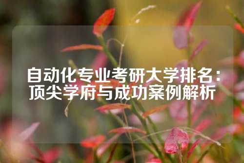 自动化专业考研大学排名：顶尖学府与成功案例解析