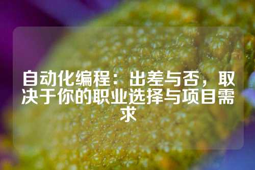 自动化编程：出差与否，取决于你的职业选择与项目需求