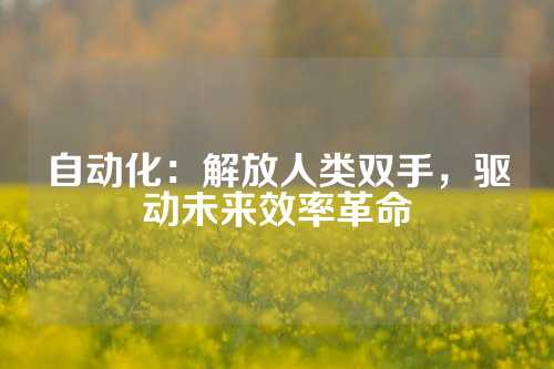 自动化：解放人类双手，驱动未来效率革命