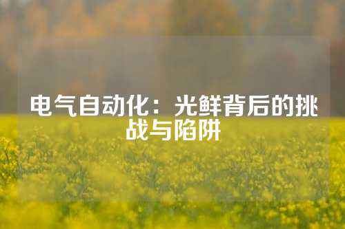 电气自动化：光鲜背后的挑战与陷阱