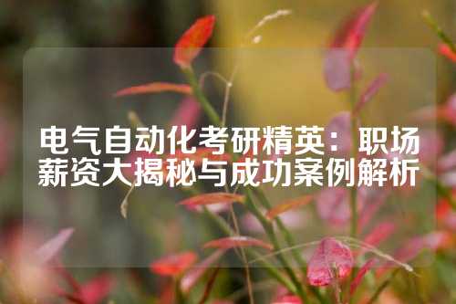 电气自动化考研精英：职场薪资大揭秘与成功案例解析