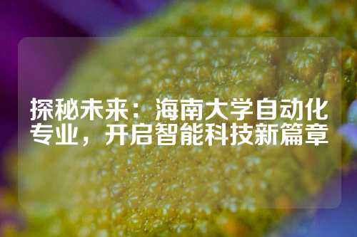 探秘未来：海南大学自动化专业，开启智能科技新篇章