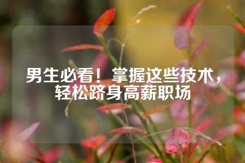 男生必看！掌握这些技术，轻松跻身高薪职场