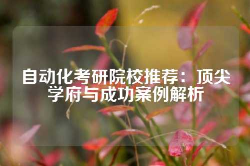 自动化考研院校推荐：顶尖学府与成功案例解析