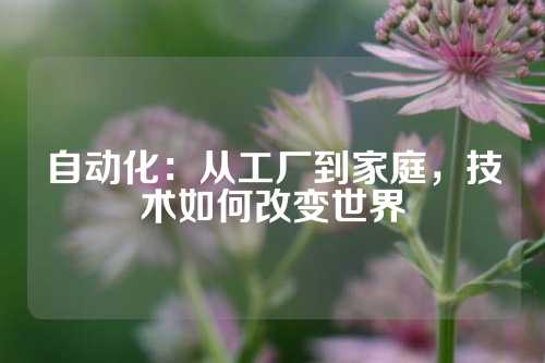 自动化：从工厂到家庭，技术如何改变世界
