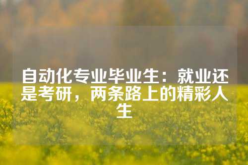 自动化专业毕业生：就业还是考研，两条路上的精彩人生