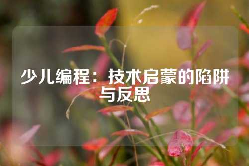 少儿编程：技术启蒙的陷阱与反思