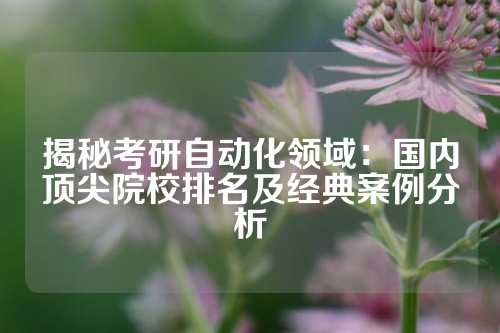 揭秘考研自动化领域：国内顶尖院校排名及经典案例分析