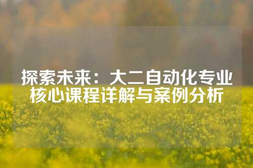 探索未来：大二自动化专业核心课程详解与案例分析