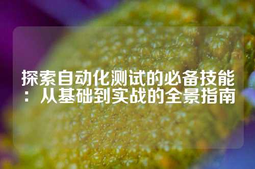探索自动化测试的必备技能：从基础到实战的全景指南