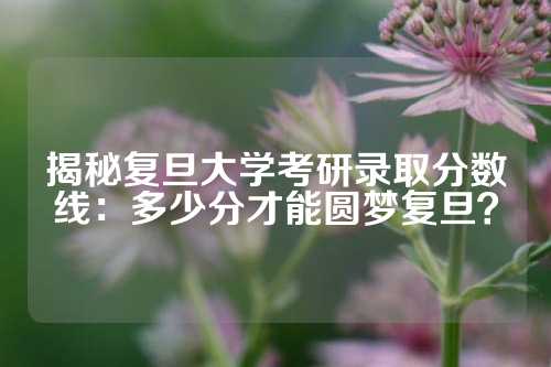揭秘复旦大学考研录取分数线：多少分才能圆梦复旦？